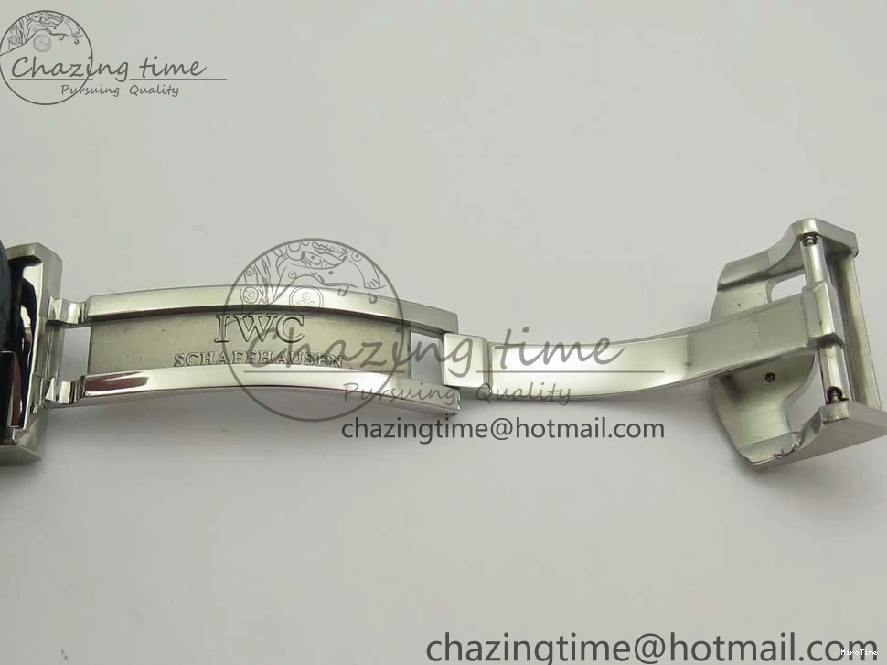 MIROTIME 0111 Cozy Portuguese Tourbillon IW5463 SS ZF Best Edition White Dial Blue Hands on Blue Leather Strap 7172